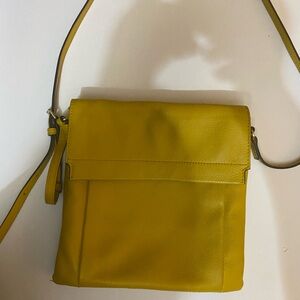 Vince Camuto Yellow Crossbody Bag with Flap Closure